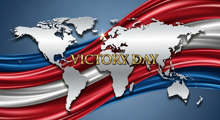 United States of America flag with world map background. Vector illustration.の素材