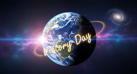 Happy father's day message with earth in space. 3D renderingの素材