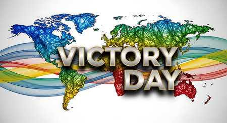 World VICTORY DAY. Abstract colorful background. Vector illustration.の素材