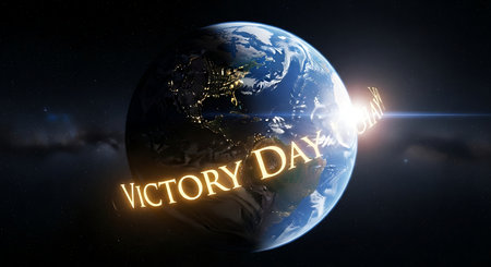 World Day 3D Illustration with Earth globe and text World Day.の素材