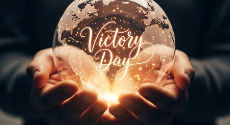 Close up of businessman hands holding glowing globe with world map inside. 3D renderingの素材