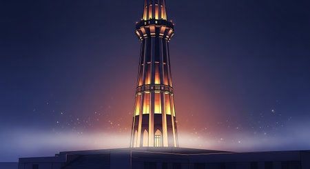 3D rendering of a futuristic building at night. Futuristic architecture.の素材