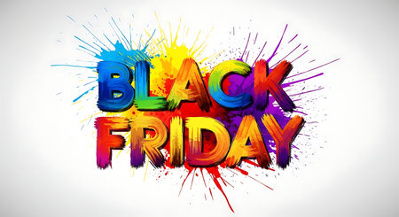 abstract black friday background with splash paint effect vector illustration.の素材