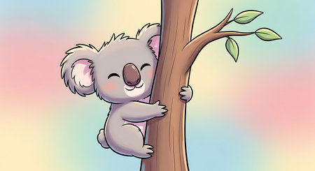 Illustration of a squirrel holding an acorn in the autumn forestの素材