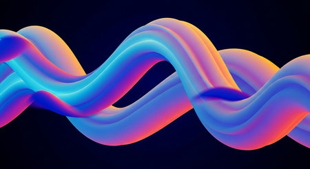Abstract wavy background. Futuristic technology style. Vector illustration.の素材