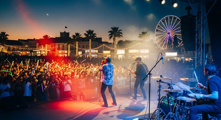 The Hip-hop-Band Antilopen is performing on the HÃÂ¶rn Stageの素材