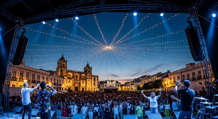 The concert of the famous Czech pop singer Vysehrad in Prague.の素材