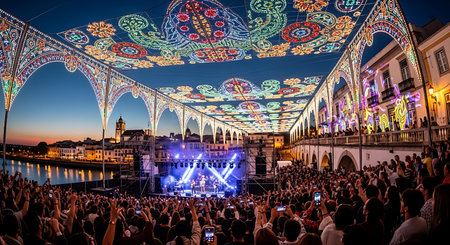 Festival of Lights in Porto, Portugal.の素材