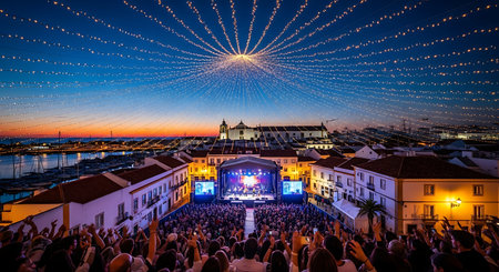 Festival of Lights in Porto, Portugal.の素材