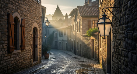 Street in the old town of Tallinn, Estonia. 3d renderingの素材