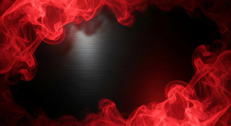 Red smoke on a black background. Design element. Abstract background.の素材