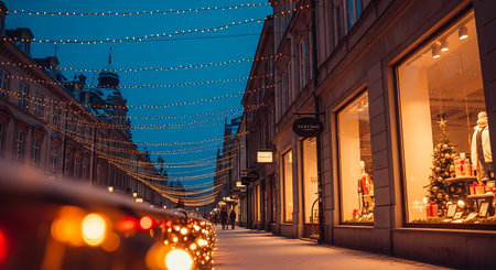 Christmas lights on the streets of Londonの素材