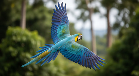 Blue-and-yellow macaw (Ara macao)の素材