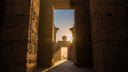Entrance to the Temple of Karnak in Luxor, Egyptの素材