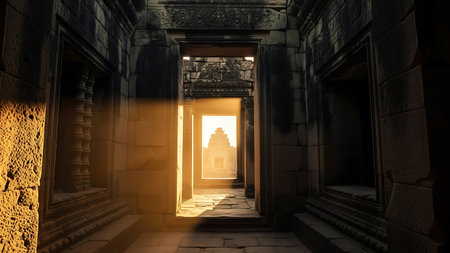 Angkor Wat, Siem Reap, Cambodia. 3D renderingの素材