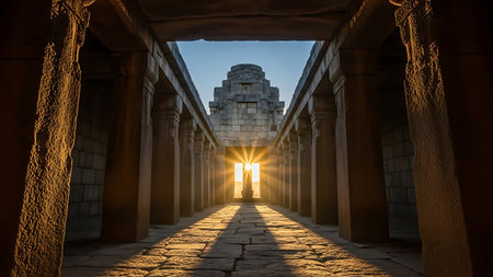 Sunset at the Temple of the Sun, Angkor Wat, Siem Reap, Cambodiaの素材