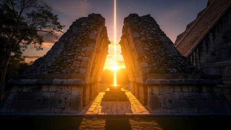 Santa Claus rides on a sleigh with reindeer, illustrationの素材