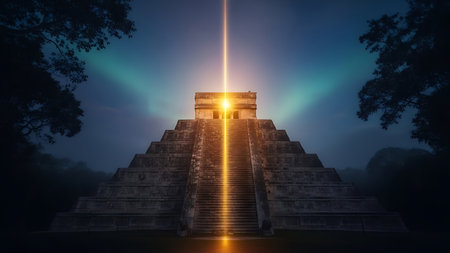 Chichen Itza, Yucatan, Mexico - 3D Renderingの素材