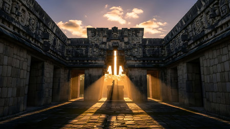 3D CG rendering of ruins and sky. High resolution image.の素材