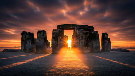 Sunset over the ruins of Chichen Itza, Yucatan, Mexicoの素材