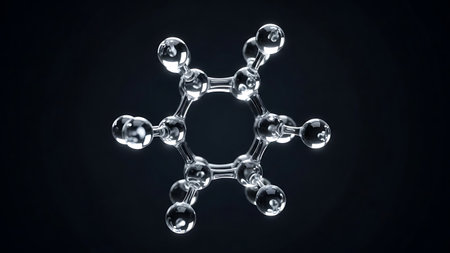 Molecular structure of the atom. Abstract background. 3D renderingの素材