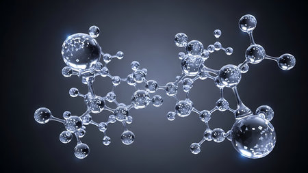 Molecular structure. 3d illustration. Abstract background with molecules.の素材