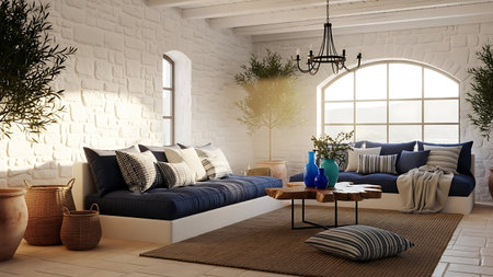 modern living room with sofa 3d rendering  in the scandinavian styleの素材