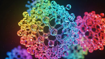 3d illustration of abstract background with molecule structure. Science and medical backgroundの素材