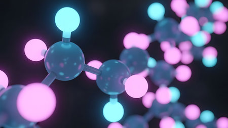 Molecular model of difluoride. 3D renderingの素材