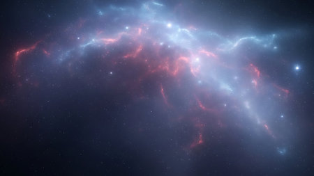 Abstract background with nebula and stars. Colorful space illustration.の素材