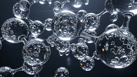 3d rendering of molecules. Science and medical background. 3d illustrationの素材