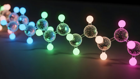 Molecular model of molecule. Science background. 3D renderingの素材