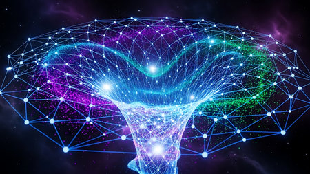 Digital human brain with glowing connections. Artificial intelligence concept. 3D Renderingの素材