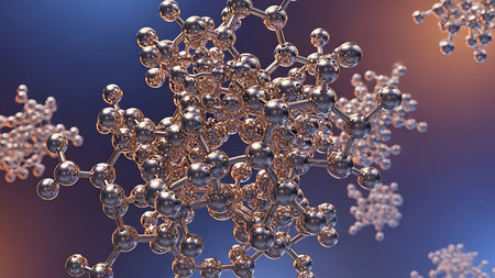 3d illustration of abstract background with molecule structure. Science and medical background.の素材
