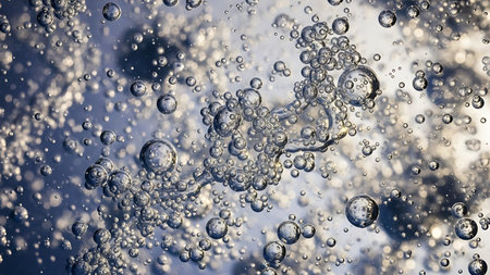 Bubbles in the water as an abstract background. Texture.の素材