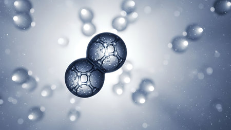 3D illustration of a molecule or cell of the periodic table.の素材