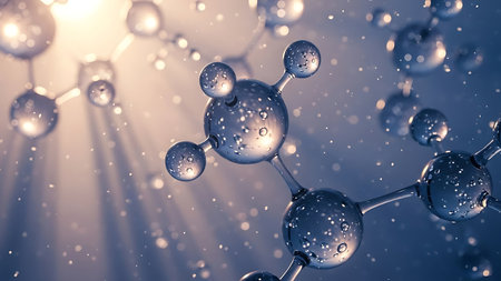 Molecular structure. 3d illustration. Science and medical background.の素材