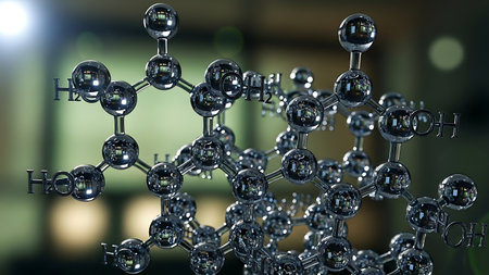 3d render of molecule structure. Science background. 3d illustrationの素材