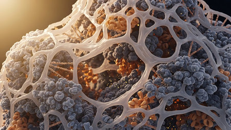 3d rendering of abstract molecule structure. Science background for medical or technology presentation.の素材