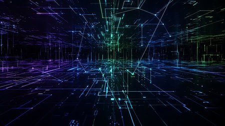 3d rendering of abstract technology background. Futuristic digital circuit boardの素材
