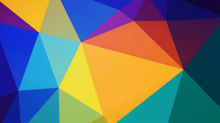 Abstract colorful polygonal background. Geometric origami style with gradientの素材