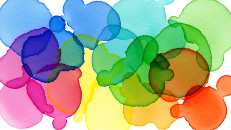 Abstract colorful watercolor hand paint on white background, vector illustration.の素材