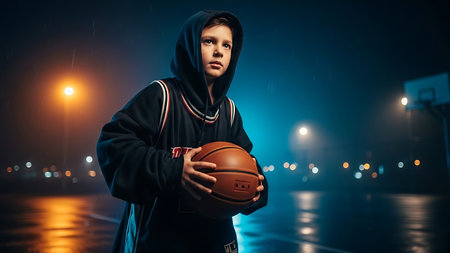 Boys play basketball for the Cup of Orenburg region in basketball among Juniorsの素材