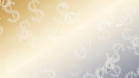 Digital composite of Dollar currency icons against light blue background with vignetteの素材