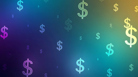 Dollar sign on colorful background. Vector illustration for your design.の素材