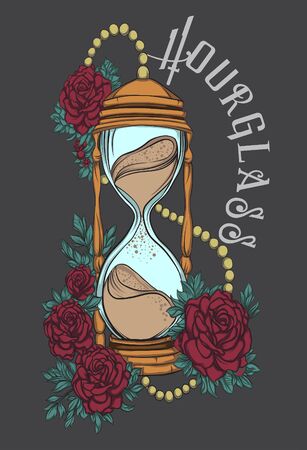 Hourglass Concept apparel Premium Vector Designのイラスト素材