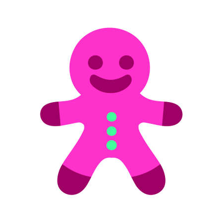 Christmas vector icon of a cookie man dressed with gloves socks and buttonsのイラスト素材