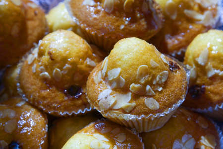 Brunch of fresh hand made muffins cakeの写真素材