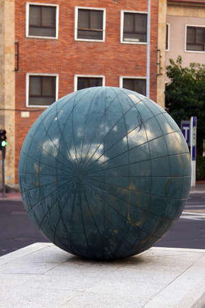 Stone ball in a parkの写真素材