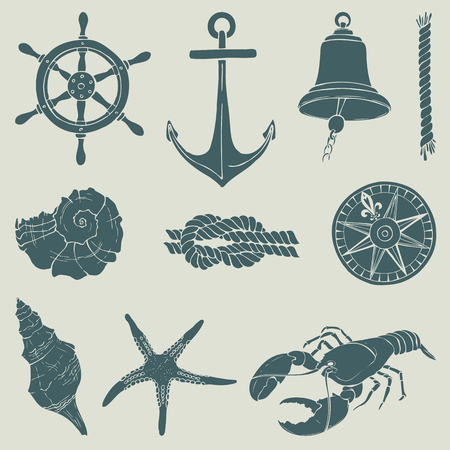 nautical set, illustrationのイラスト素材